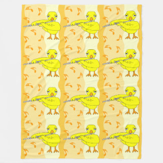Flute Chick Pattern Fleece Blanket