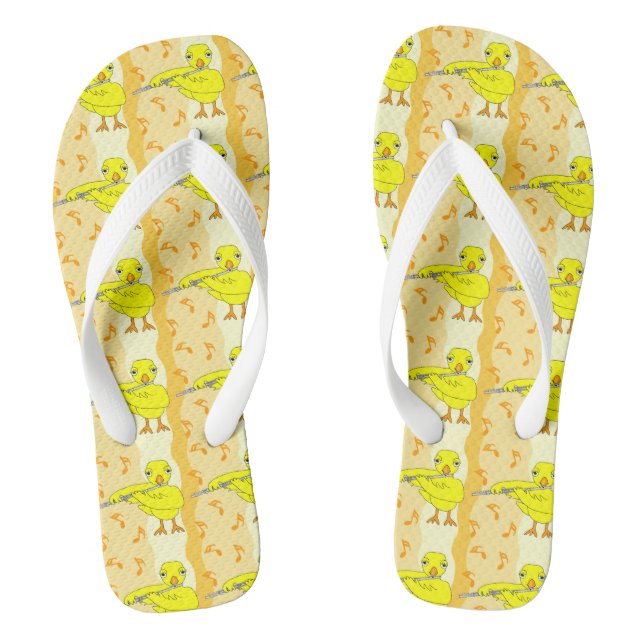 Flute Chick Pattern Jandals (Footbed)