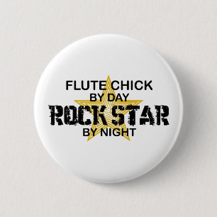 Flute Chick Rock Star by Night 6 Cm Round Badge