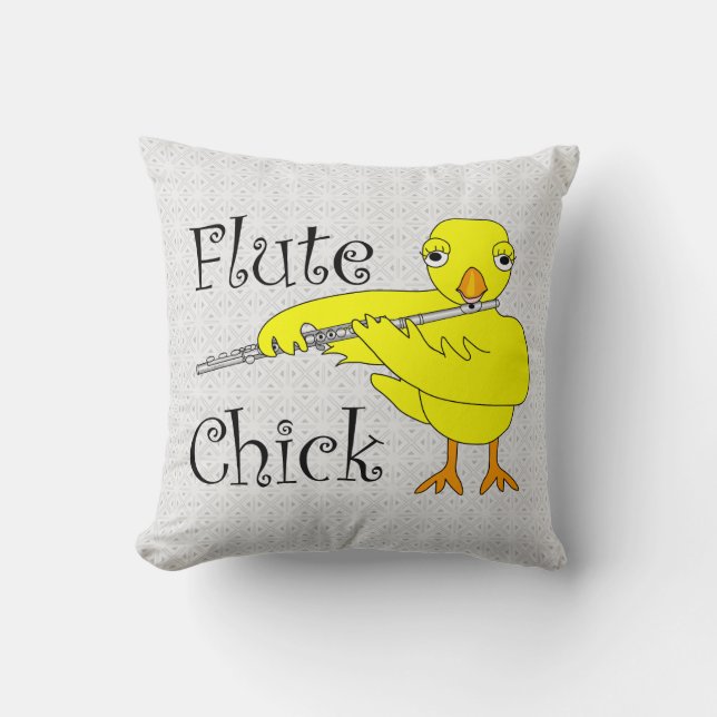 Flute Chick Text Cushion (Front)