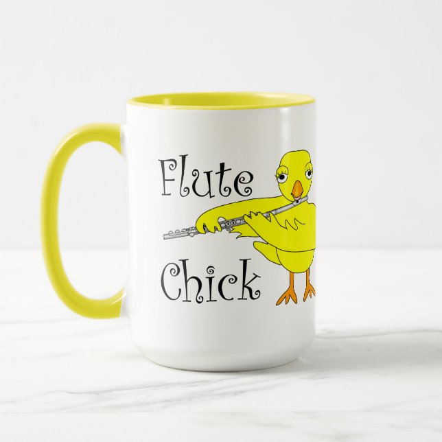 Flute Chick Text Mug (Left)