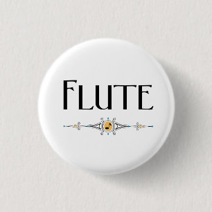 Flute Decorative Line 3 Cm Round Badge