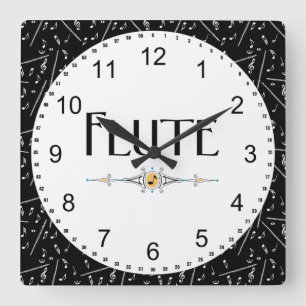 Flute Decorative Line Square Wall Clock