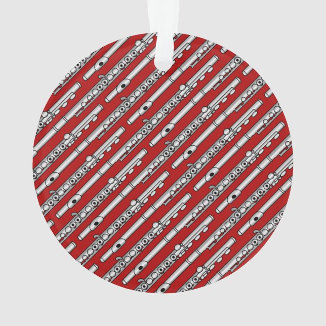 Flute Drawing Pattern Ornament (Back)