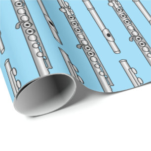 Flute Drawing Pattern Wrapping Paper