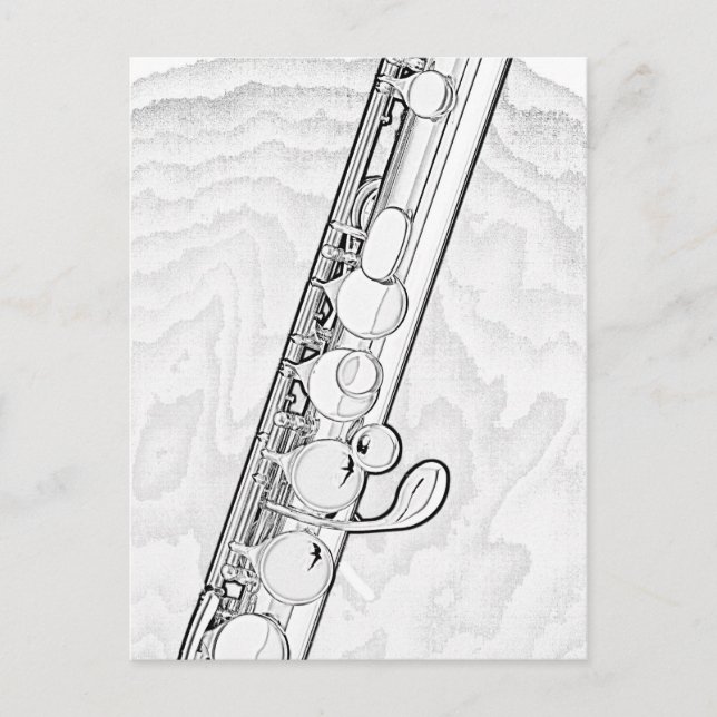 Flute Drawing Postcard (Front)
