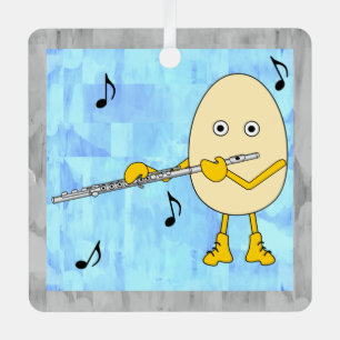 Flute Egghead Metal Tree Decoration