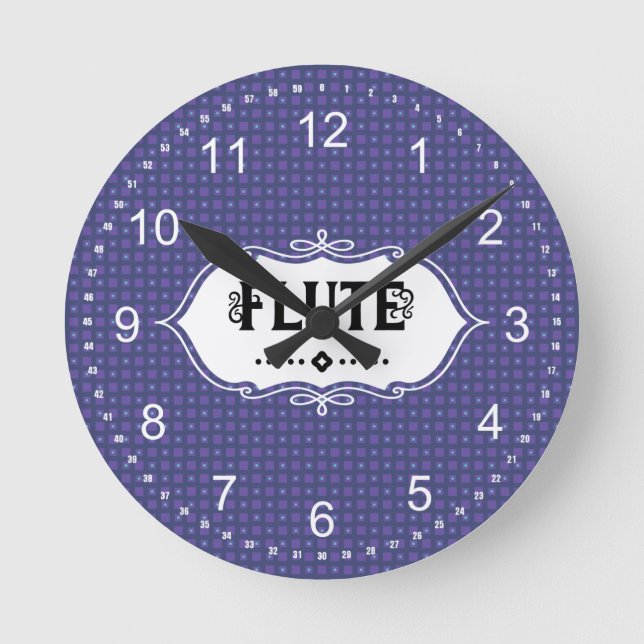 Flute Emblem Round Clock (Front)