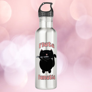 Flute Fanatic Black Cat Pink 710 Ml Water Bottle