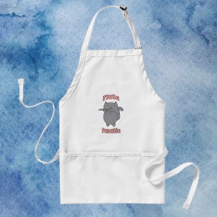 Flute Fanatic Flautist Grey Cat Standard Apron