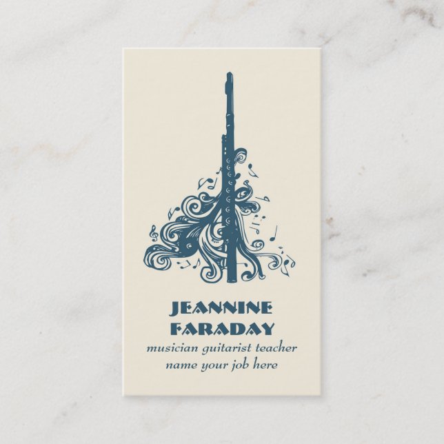 flute instrumental music business card (Front)