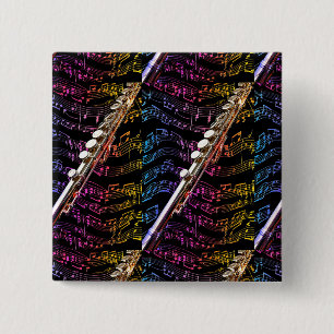 Flute Lover#1_ 15 Cm Square Badge