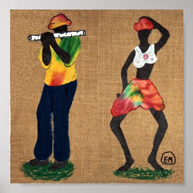 Flute Man and Dancer Poster (Front)