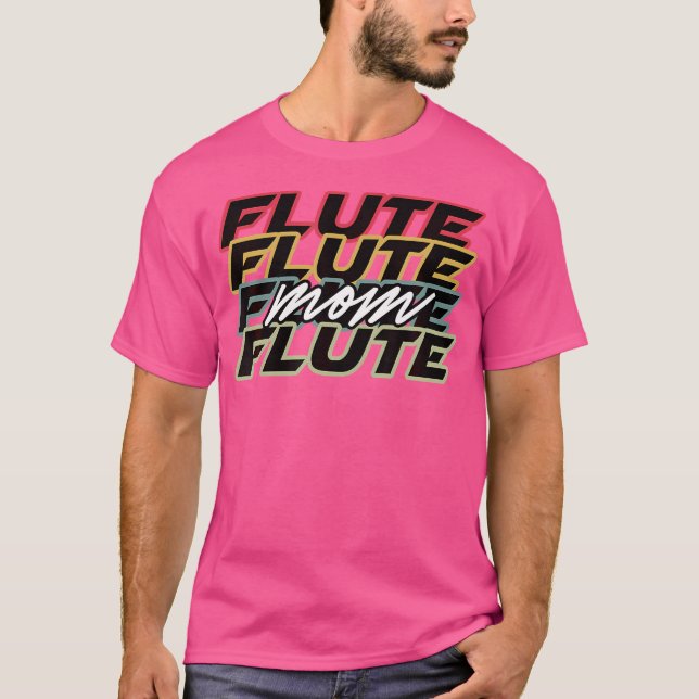 Flute Mum Shirt Funny Retro Style Band Gift (Front)
