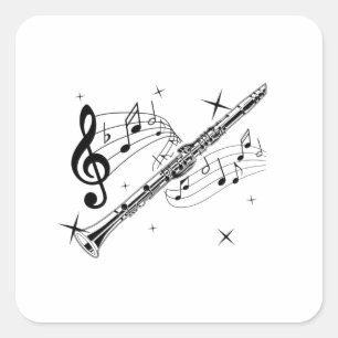 Flute Music   Flautist Musical Instrument Gift Square Sticker