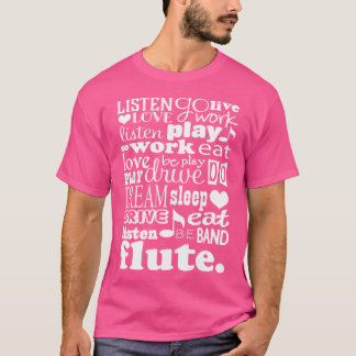 Flute Music Flautist School Band Gift Tee