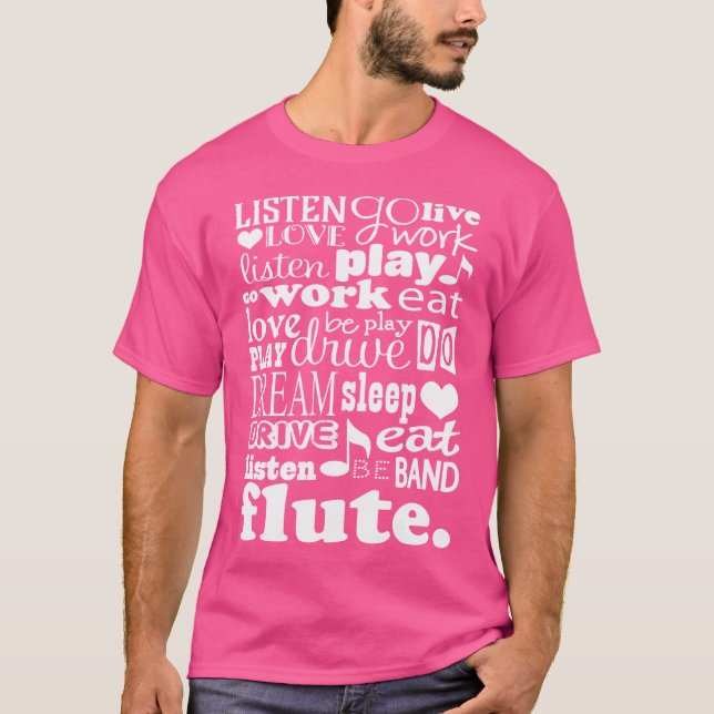 Flute Music 	 Flautist School Band Gift Tee (Front)