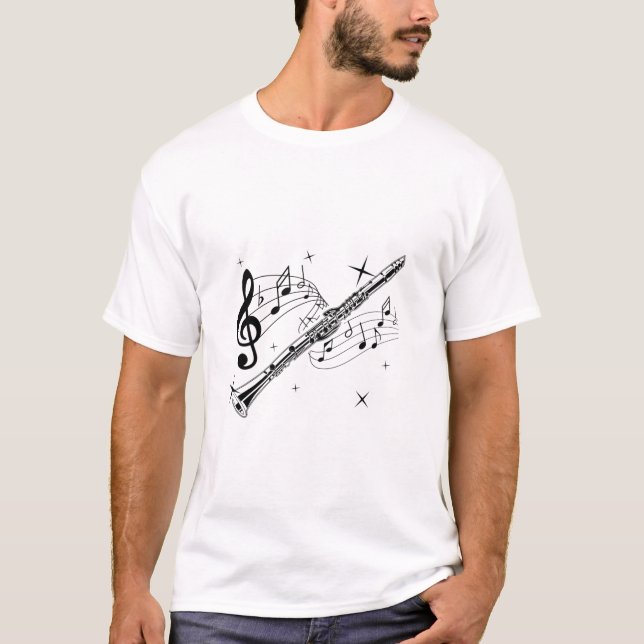 Flute Music | Flutist Musical Instrument Gift T-Shirt (Front)
