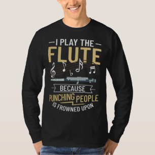 Flute Music Instrument Notes Flutist Player Beginn T-Shirt