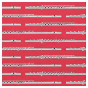 Flute Music Musician Room Decor red Fabric