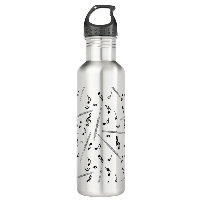 Flute Music Note Pattern 710 Ml Water Bottle (Front)