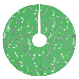 Flute Music Note Pattern Brushed Polyester Tree Skirt