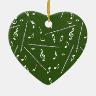 Flute Music Note Pattern Ceramic Tree Decoration