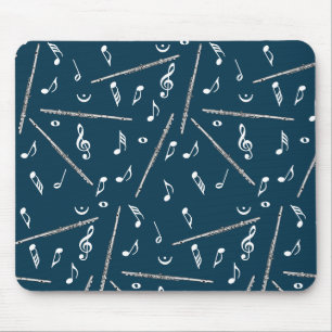 Flute Music Note Pattern Mouse Pad