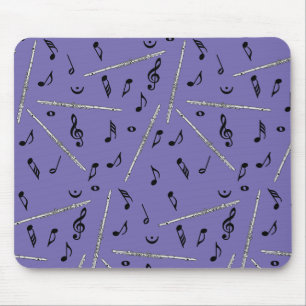 Flute Music Note Pattern Mouse Pad
