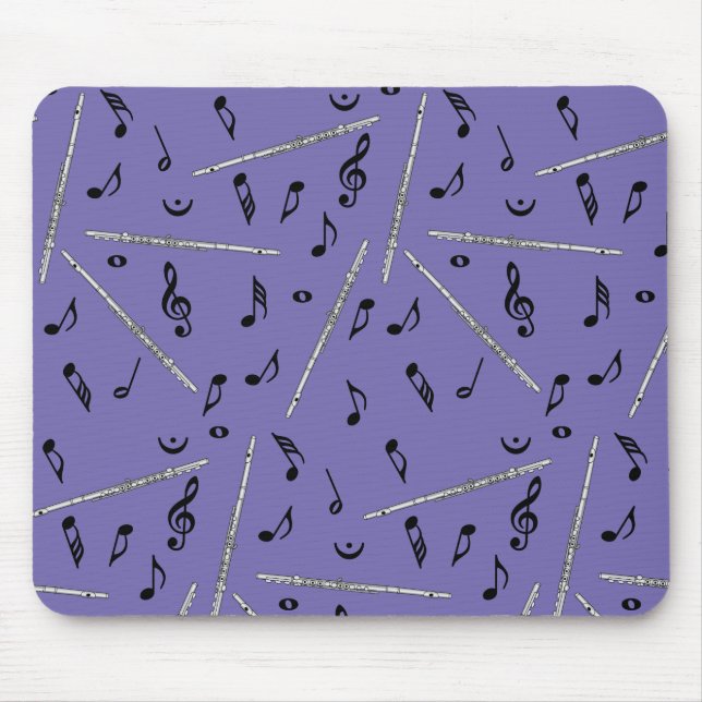 Flute Music Note Pattern Mouse Pad (Front)