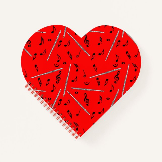 Flute Music Note Pattern Notebook (Front)