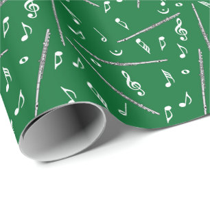 Flute Music Note Pattern Wrapping Paper