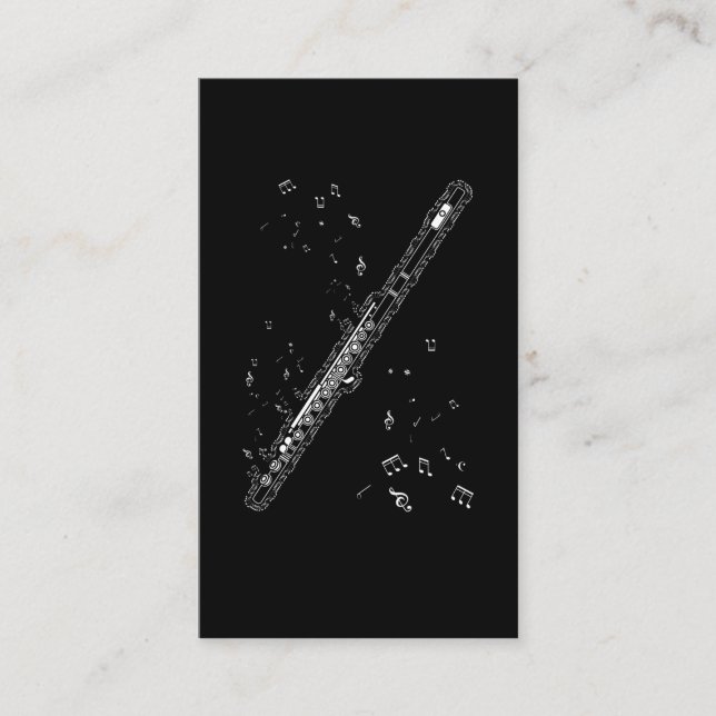 Flute Music Notes Instrument Musician Flutist Business Card (Front)