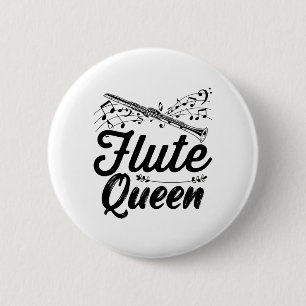 Flute Musical Instrument Flautist Gift Idea 6 Cm Round Badge