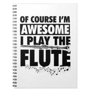 Flute Musical Instrument Transverse Flutes Gifts Notebook
