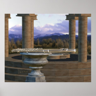 Flute on Marble Vase 1a Poster