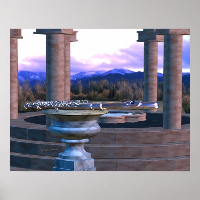 Flute on Marble Vase 1b Poster (Front)