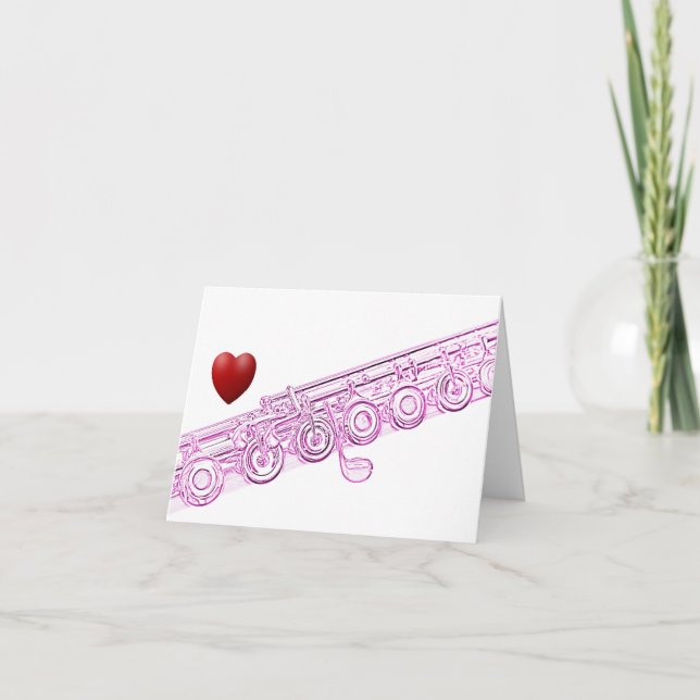 Flute or Flautist Greeting card or Note Card (Front)
