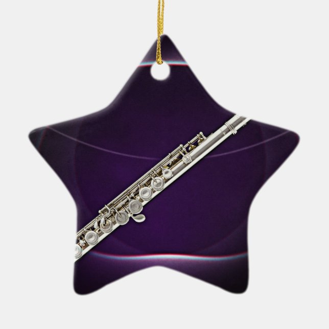 Flute or Flautist Musician Star Ornament (Front)