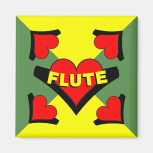 Flute Over Heart Magnet