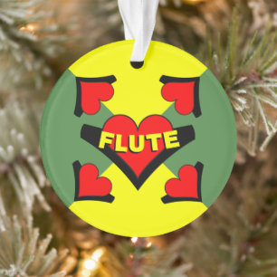 Flute Over Heart Ornament