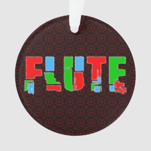 Flute Patchwork Text Ornament