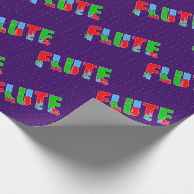 Flute Patchwork Text Wrapping Paper (Corner)