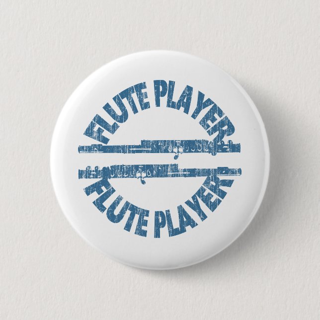 Flute Player 6 Cm Round Badge (Front)