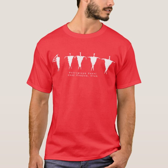 Flute Player & Caravan Petroglyph Panel T-Shirt (Front)
