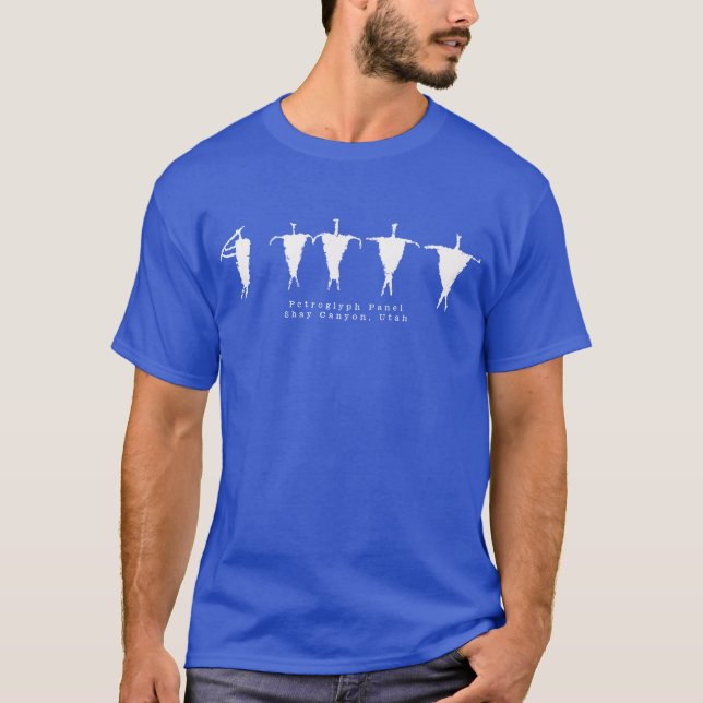 Flute Player & Caravan Petroglyph Panel T-Shirt (Front)