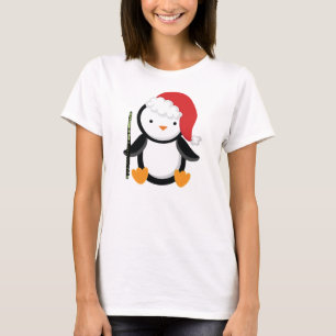 Flute Player Penguin Gift T-Shirt