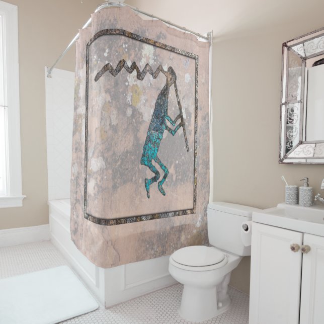 Flute Player Petroglyph Shower Curtain (In Situ)