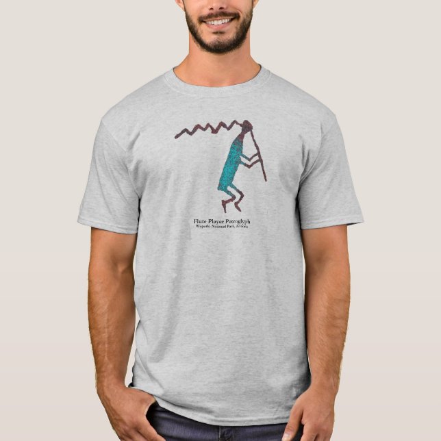 Flute Player Petroglyph T-Shirt (Front)