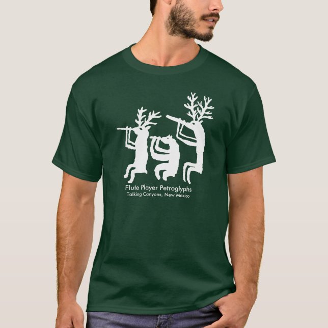 Flute Player Petroglyph T-Shirt (Front)
